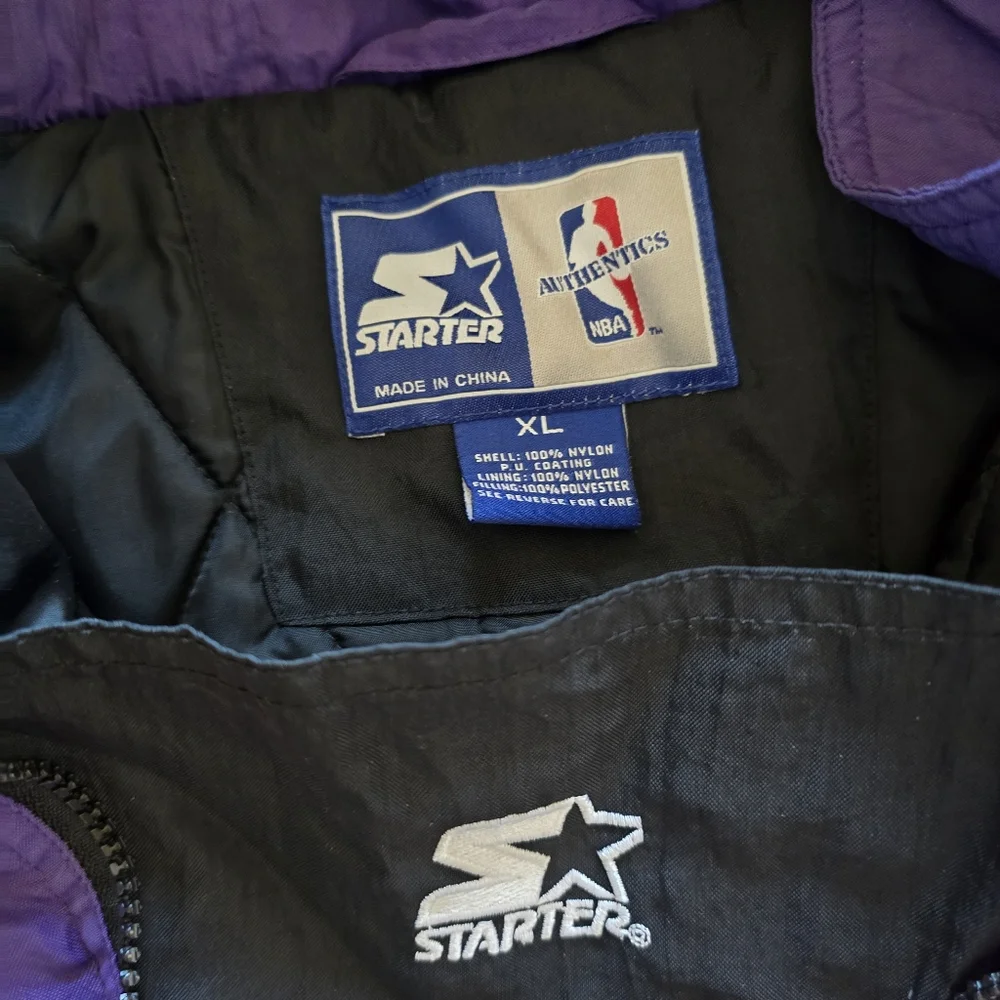 Vtg Phoenix Suns Starter Puffy Jacket Sz XL hoodie half zip pouch NBA **FLAWS**